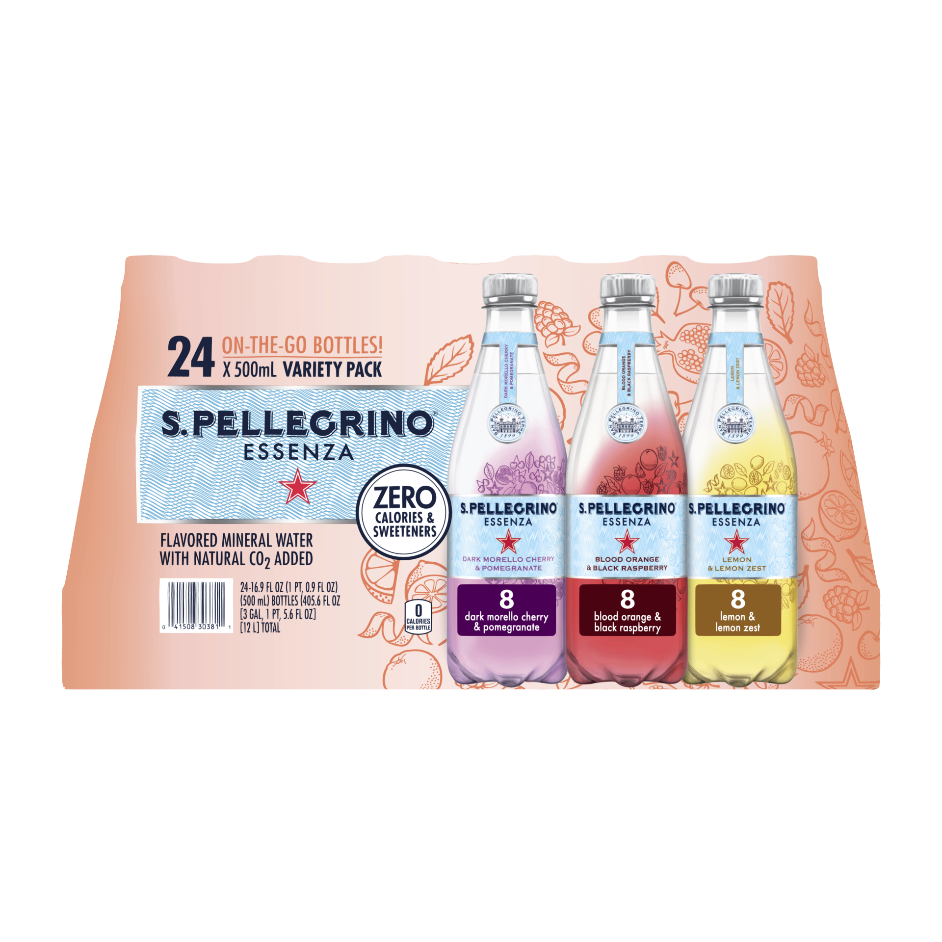 slide 1 of 2, S.PELLEGRINO ESSZA Rbw PET 45(24x LCP, 24 ct; 500 ml