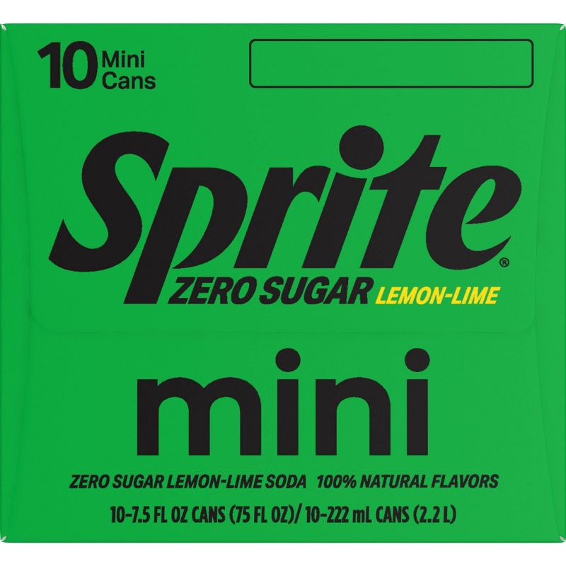 slide 3 of 5, Sprite Zero Sugar Soda - 10pk/7.5 fl oz Mini-Cans, 10 ct; 7.5 fl oz