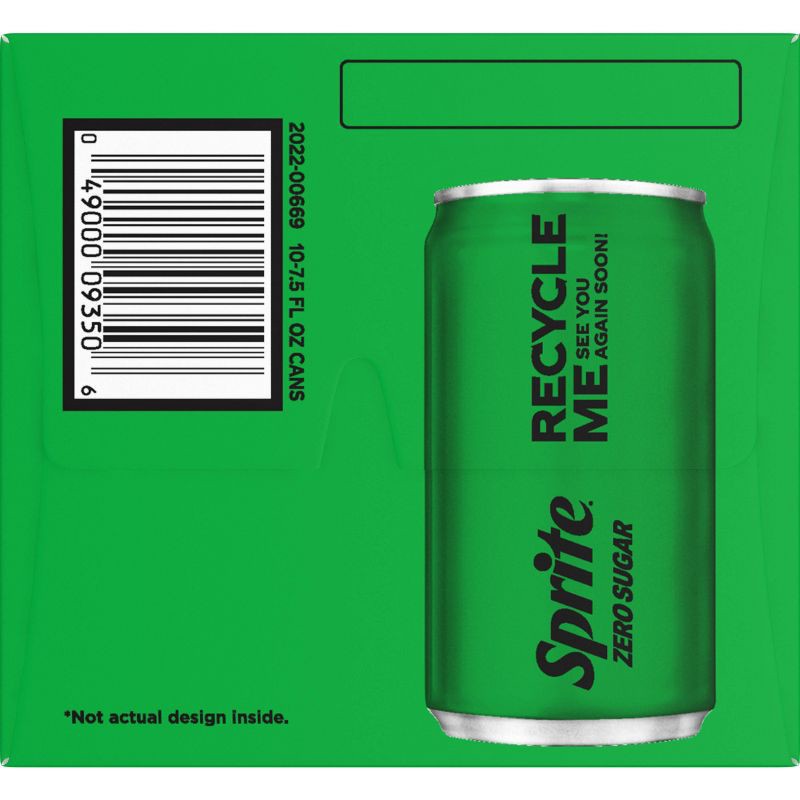 slide 4 of 5, Sprite Zero Sugar Soda - 10pk/7.5 fl oz Mini-Cans, 10 ct; 7.5 fl oz