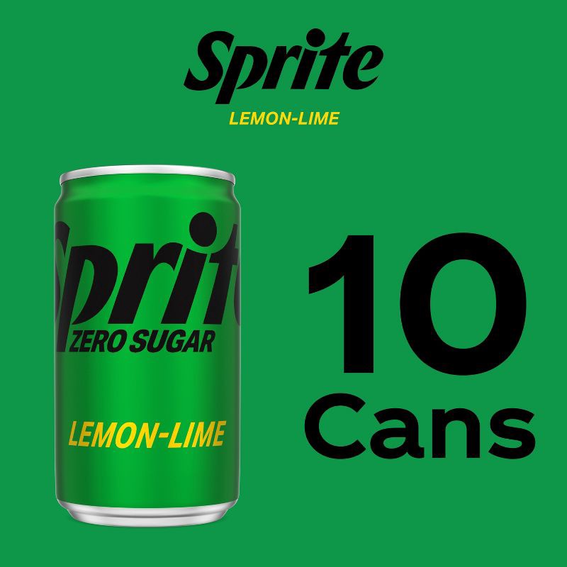 slide 6 of 6, Sprite Zero Sugar Soda - 10pk/7.5 fl oz Mini-Cans, 10 ct; 7.5 fl oz