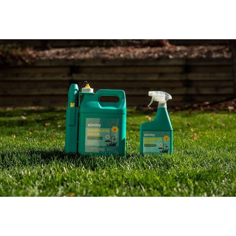 slide 5 of 7, Sunday 32oz Dandelion Doom Herbicide Spot Treatment, 32 oz