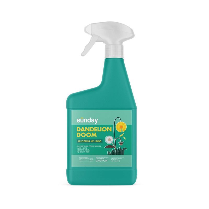 slide 1 of 7, Sunday 32oz Dandelion Doom Herbicide Spot Treatment, 32 oz