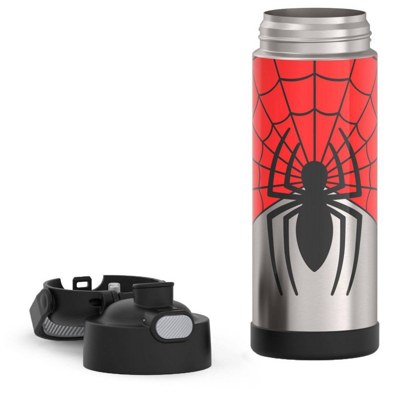 THERMOS FUNTAINER 12 Ounce Stainless Steel Vacuum Insulated Kids Straw  Bottle, Spider-Man