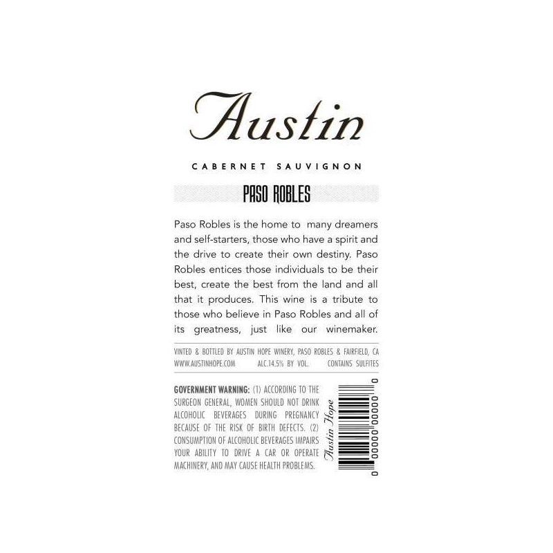 slide 2 of 6, Austin Hope AUSTIN Cabernet Sauvignon Paso Robles - 750ml Bottle, 750 ml