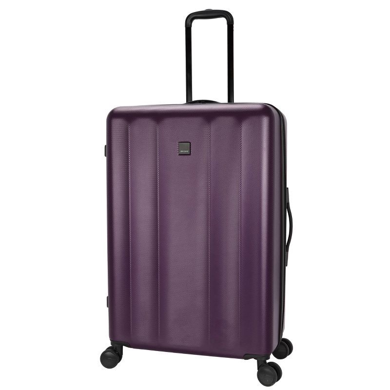 slide 2 of 8, Skyline Hardside Large Checked Spinner Suitcase - Dark Purple, 1 ct
