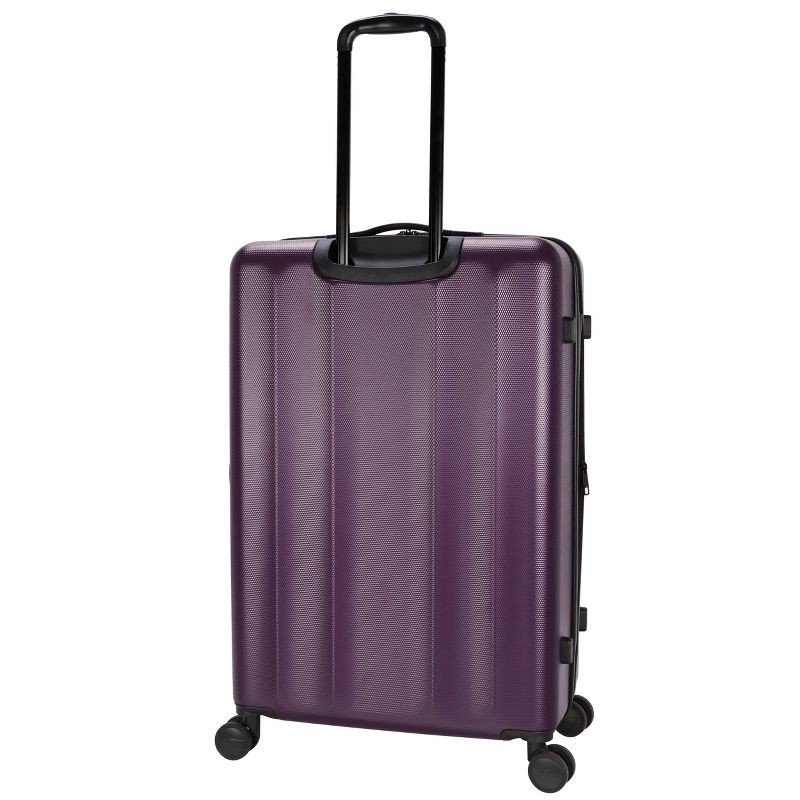 slide 4 of 8, Skyline Hardside Large Checked Spinner Suitcase - Dark Purple, 1 ct