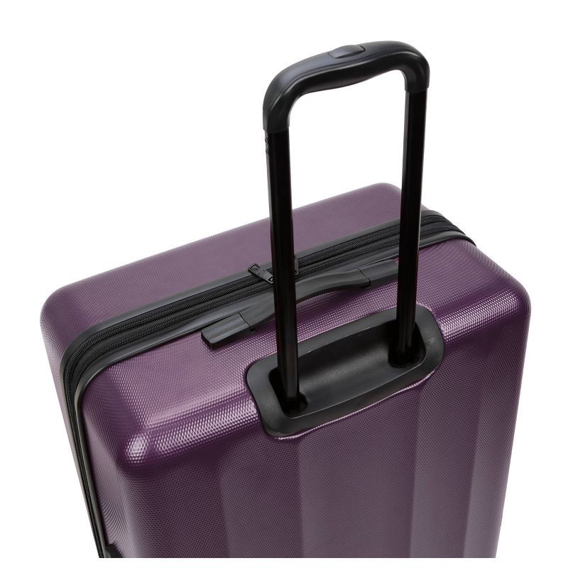 slide 5 of 8, Skyline Hardside Large Checked Spinner Suitcase - Dark Purple, 1 ct