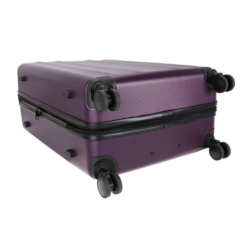 slide 6 of 8, Skyline Hardside Large Checked Spinner Suitcase - Dark Purple, 1 ct