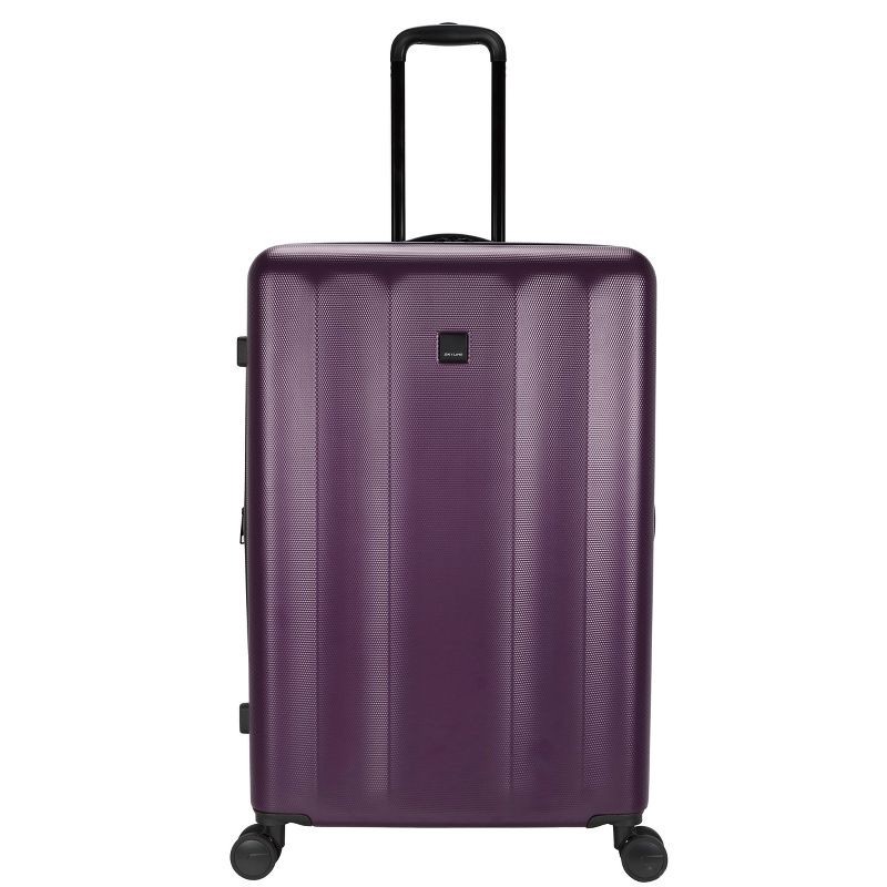 slide 1 of 8, Skyline Hardside Large Checked Spinner Suitcase - Dark Purple, 1 ct