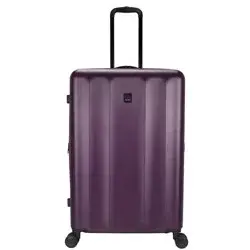 Skyline Hardside Large Checked Spinner Suitcase - Dark Purple