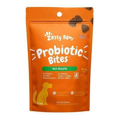 slide 1 of 2, Zesty Paws Probiotic Dog Supplement Bites - Pumpkin - 30ct, 30 ct