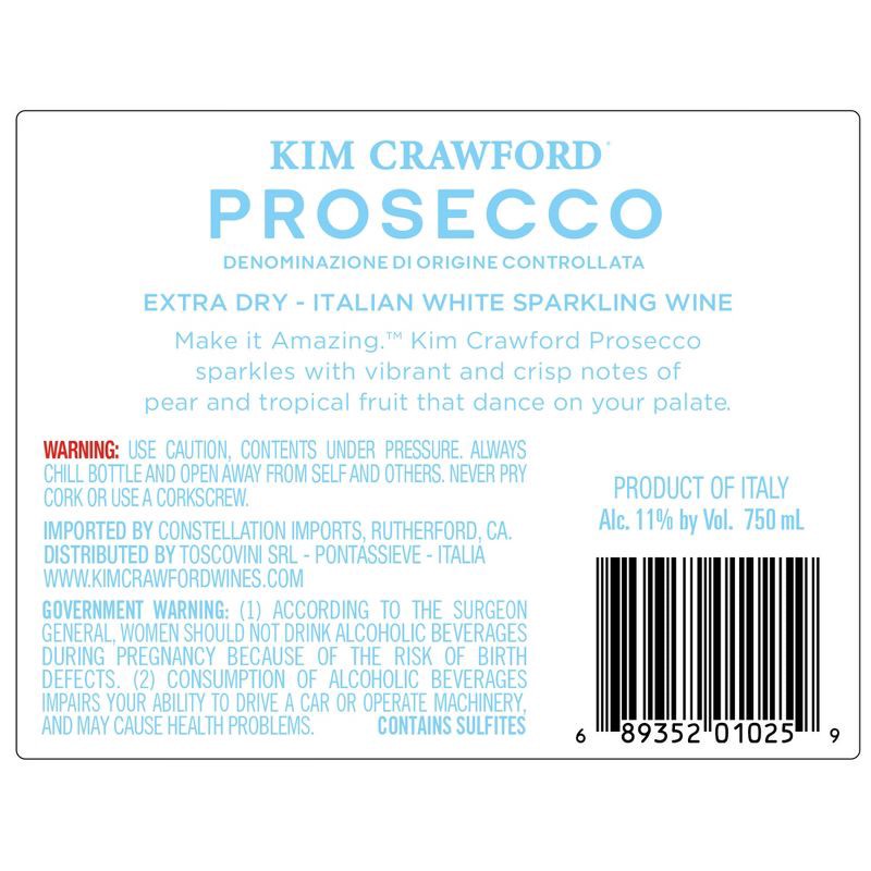 slide 11 of 12, Kim Crawford Prosecco DOC Italian White Sparkling Wine - 750ml Bottle, 750 ml