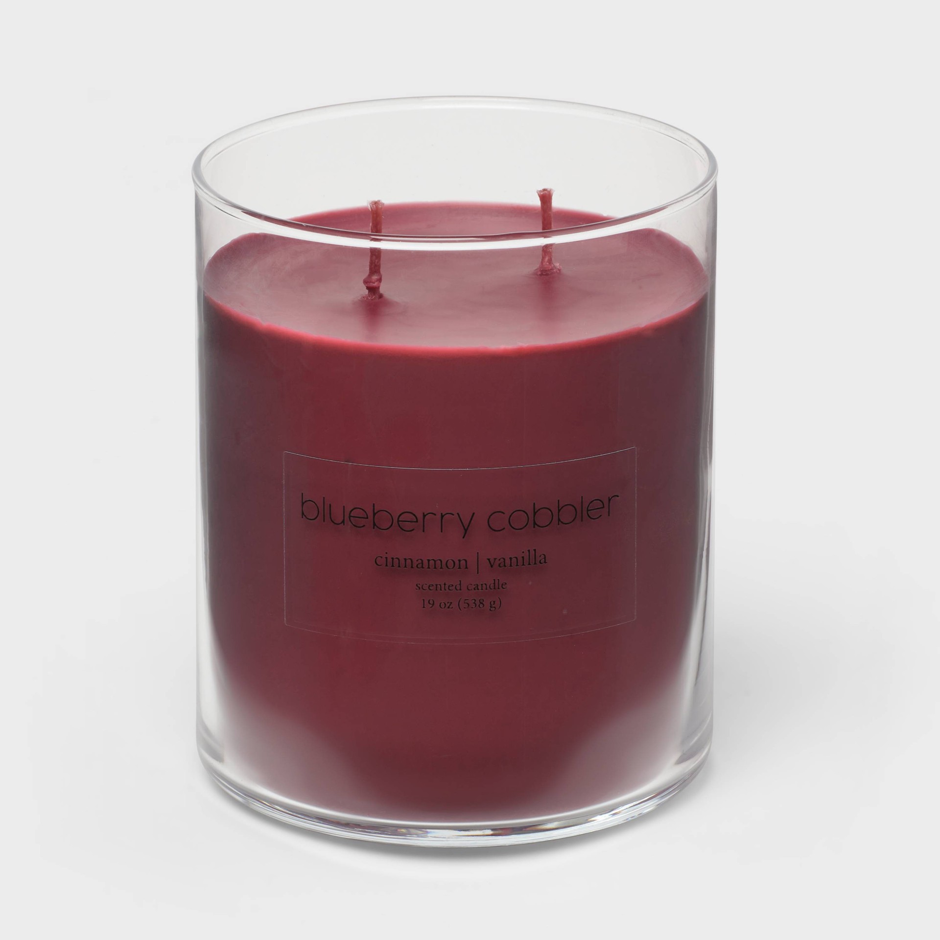 slide 3 of 4, 19oz Glass Jar 2-Wick Blueberry Cobbler Candle Berry Purple - Room Essentials, 19 oz