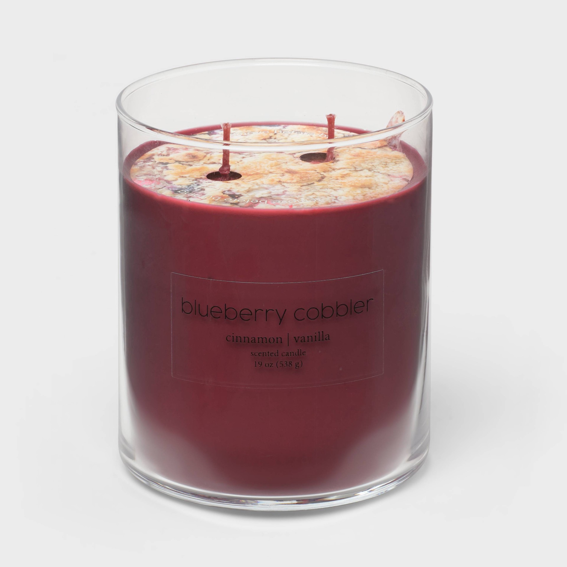 slide 1 of 4, 19oz Glass Jar 2-Wick Blueberry Cobbler Candle Berry Purple - Room Essentials, 19 oz