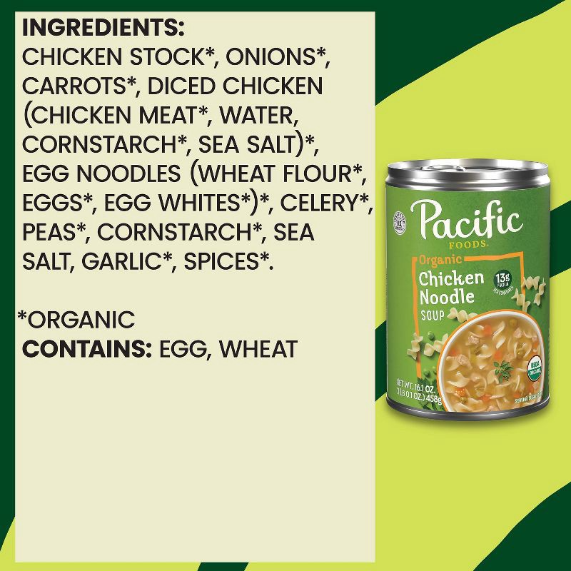 slide 4 of 11, Pacific Foods Organic Chicken Noodle Soup - 16.1oz, 16.1 oz