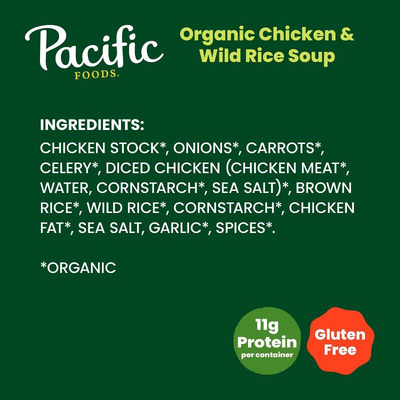 slide 6 of 11, Pacific Foods Organic Gluten Free Chicken & Wild Rice Soup - 16.3oz, 16.3 oz