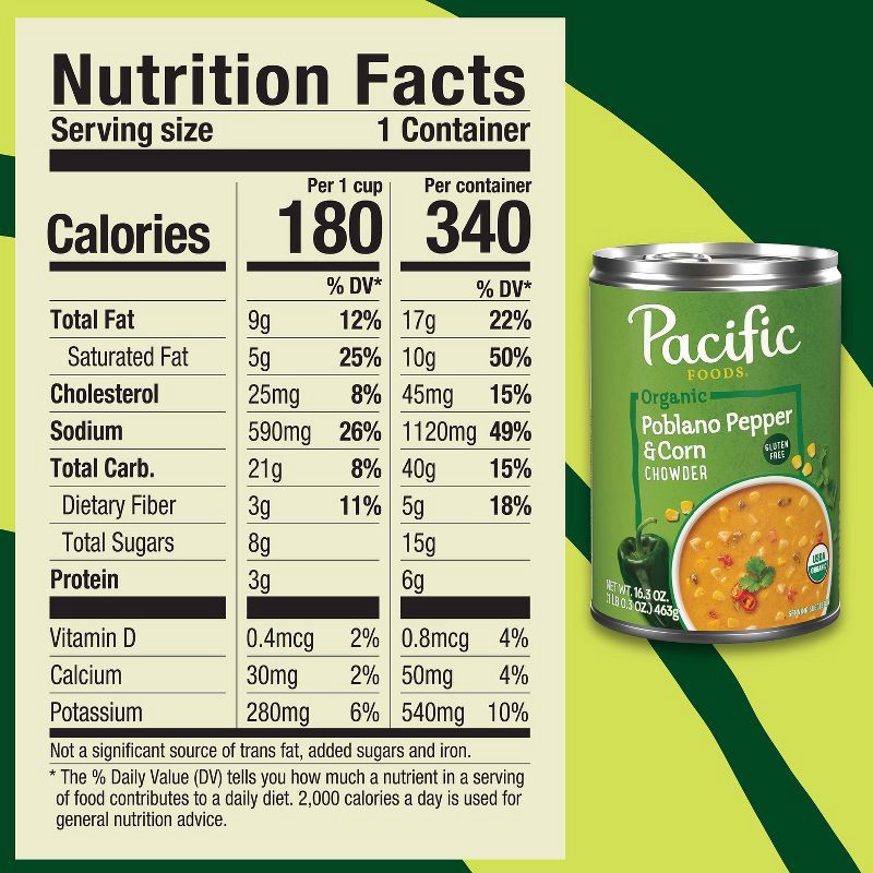 slide 3 of 11, Pacific Foods Organic Gluten Free Poblano Pepper & Corn Chowder Soup - 16.3oz, 16.3 oz