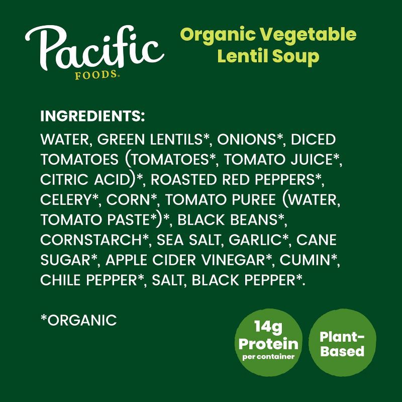 slide 6 of 11, Pacific Foods Organic Plant Based Vegetable Lentil & Roasted Red Pepper Soup - 16.3oz, 16.3 oz