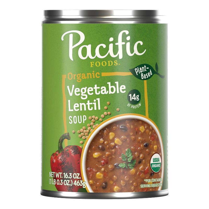 slide 8 of 11, Pacific Foods Organic Plant Based Vegetable Lentil & Roasted Red Pepper Soup - 16.3oz, 16.3 oz