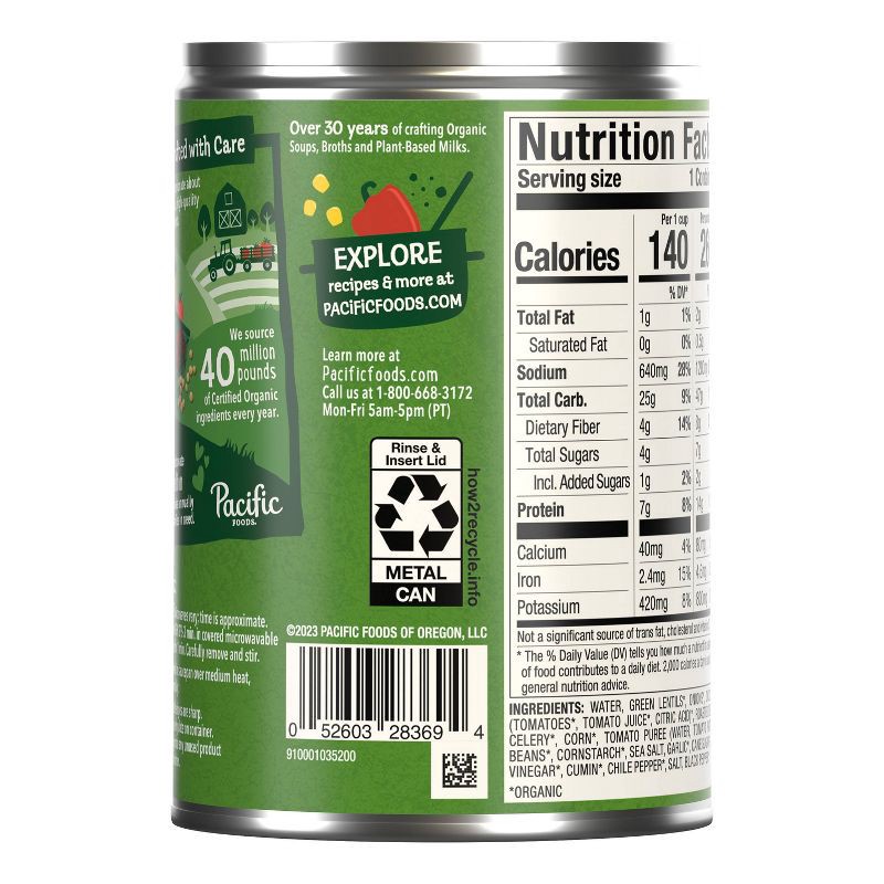 slide 10 of 11, Pacific Foods Organic Plant Based Vegetable Lentil & Roasted Red Pepper Soup - 16.3oz, 16.3 oz