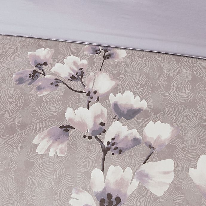 slide 3 of 8, N Natori Sakura Blossom Printed King Duvet Cover Set - Lilac, 1 ct