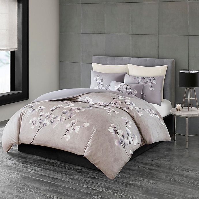 slide 1 of 8, N Natori Sakura Blossom Printed King Duvet Cover Set - Lilac, 1 ct