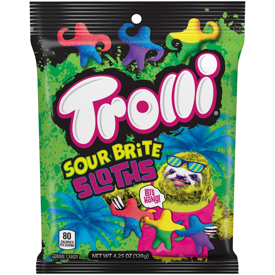 slide 1 of 2, Trolli Sour Brite Sloths, 4.5 oz