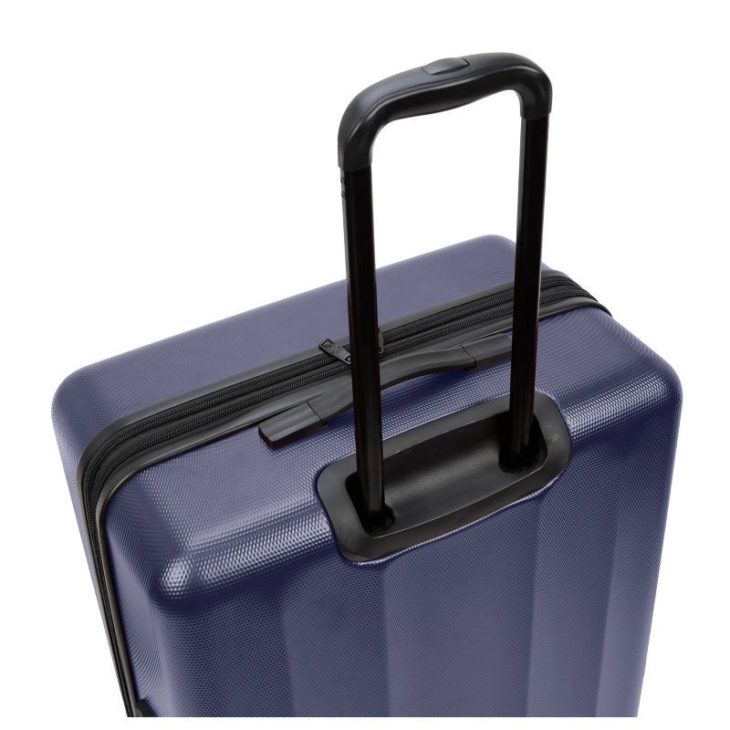 slide 5 of 8, Skyline Hardside Large Checked Spinner Suitcase - Navy Peony, 1 ct