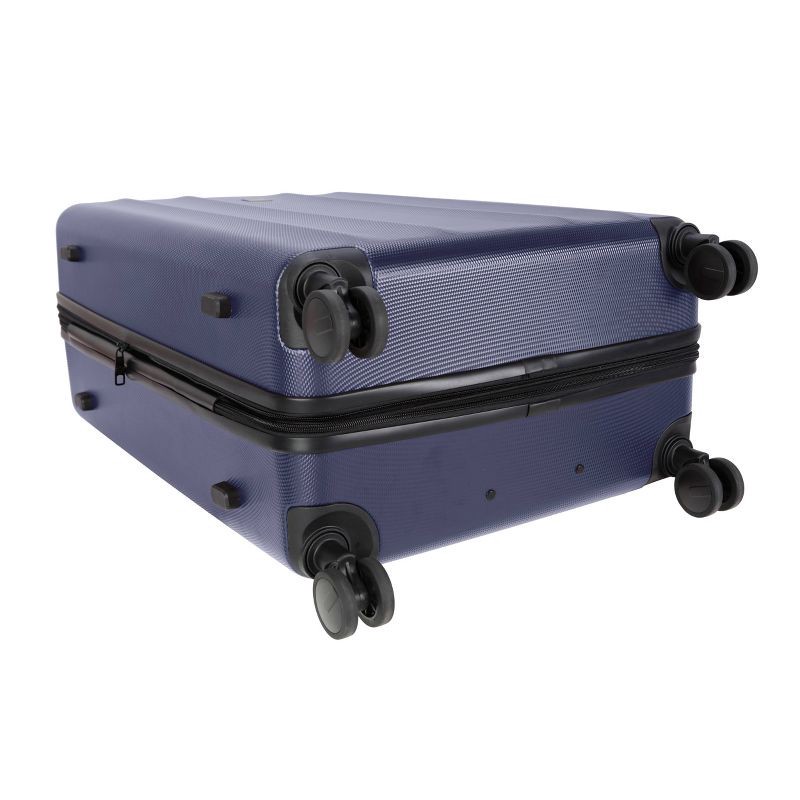 slide 6 of 8, Skyline Hardside Large Checked Spinner Suitcase - Navy Peony, 1 ct