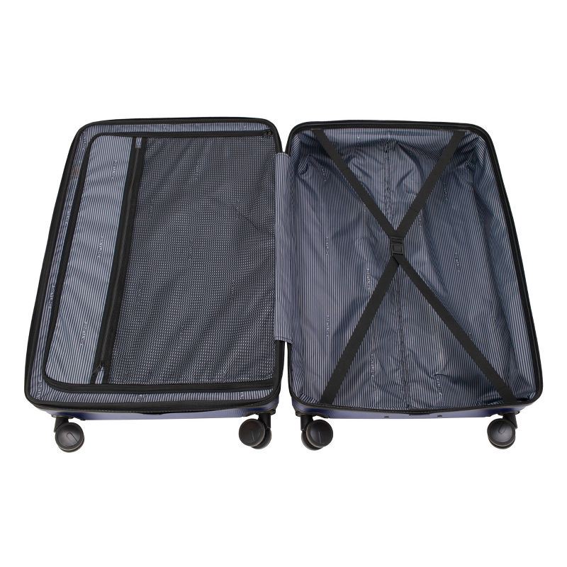 slide 7 of 8, Skyline Hardside Large Checked Spinner Suitcase - Navy Peony, 1 ct