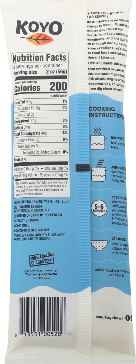 slide 9 of 9, Koyo White Organic Rice Noodles 8 oz, 8 oz