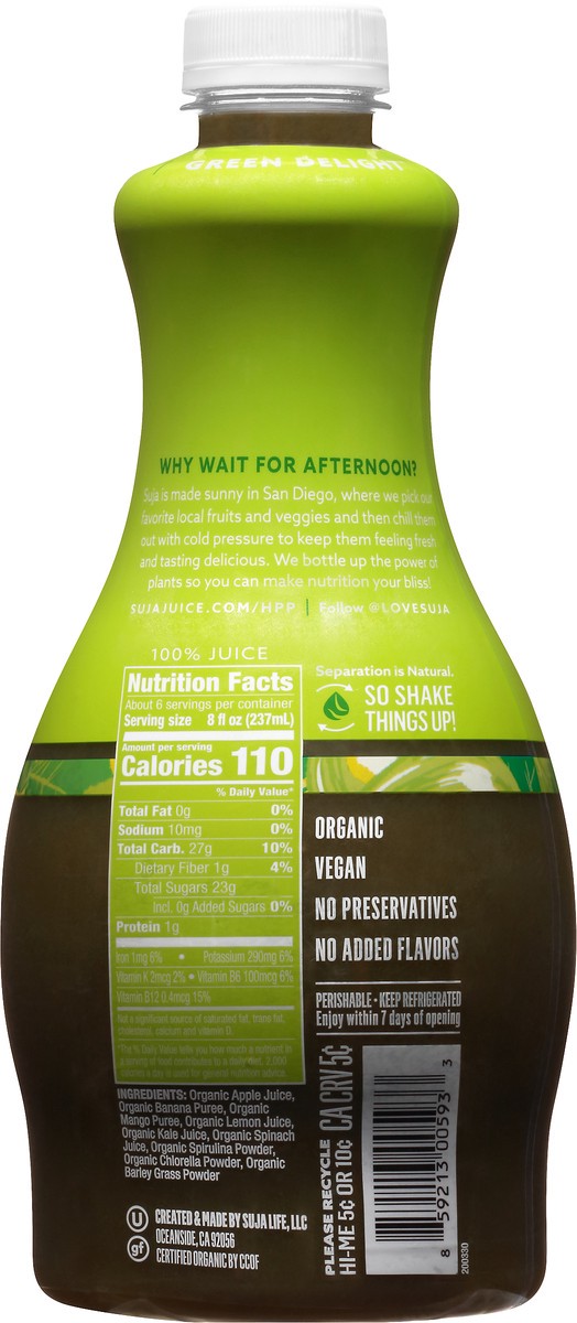 slide 5 of 8, Suja SJ - Green Delight 46oz/4pk, 46 fl oz