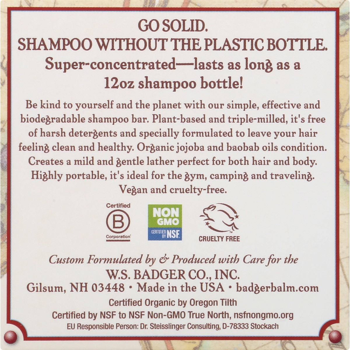 slide 5 of 9, Badger Shampoo Bar 3 oz, 3 oz
