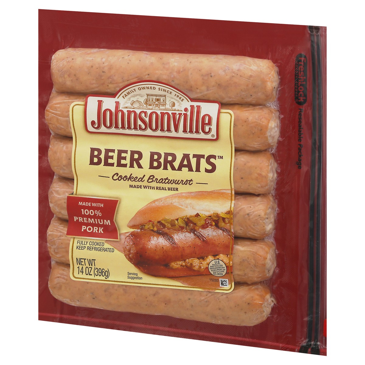 slide 13 of 13, Johnsonville Beer Bratwurst, 6 ct; 14 oz