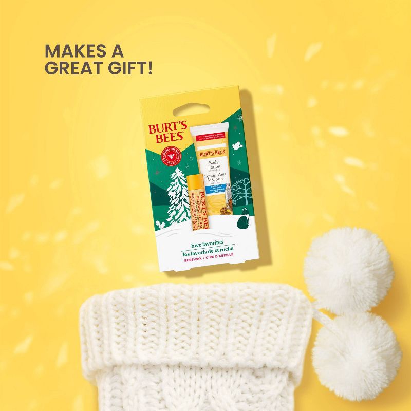 slide 5 of 10, Burt's Bees Holiday Hive Favorites Gift Set - Lip Balm + Body Lotion - Beeswax - 1oz, 1 oz