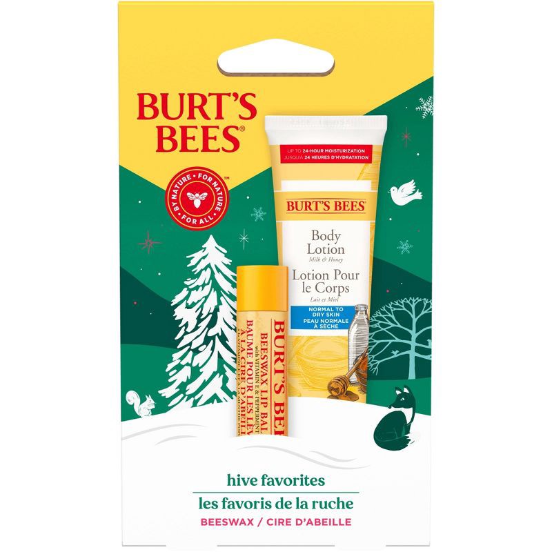 slide 1 of 10, Burt's Bees Holiday Hive Favorites Gift Set - Lip Balm + Body Lotion - Beeswax - 1oz, 1 oz