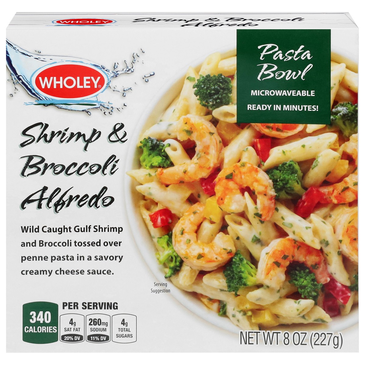 slide 2 of 14, Wholey Shrimp & Broccoli Alfredo Pasta Bowl 8 oz, 8 oz