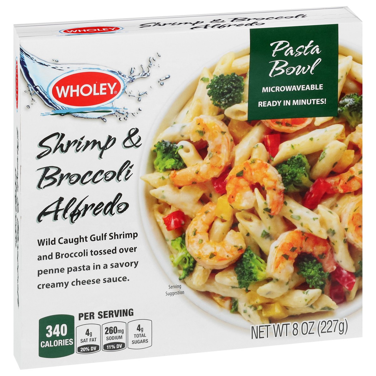 slide 3 of 14, Wholey Shrimp & Broccoli Alfredo Pasta Bowl 8 oz, 8 oz