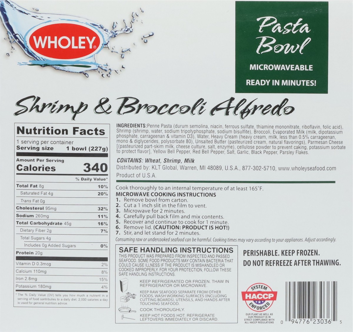 slide 13 of 14, Wholey Shrimp & Broccoli Alfredo Pasta Bowl 8 oz, 8 oz