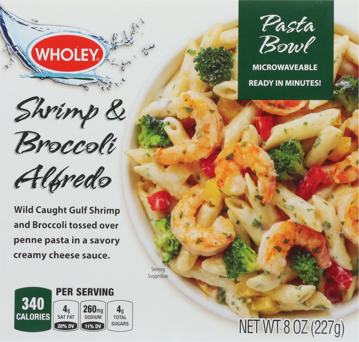 slide 8 of 14, Wholey Shrimp & Broccoli Alfredo Pasta Bowl 8 oz, 8 oz