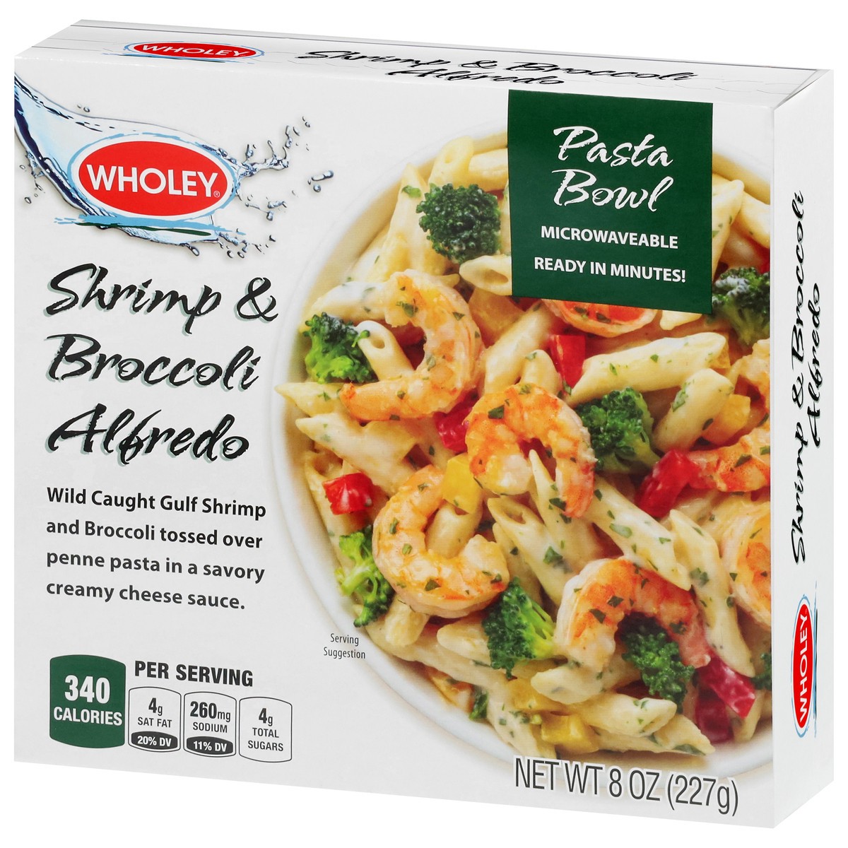 slide 9 of 14, Wholey Shrimp & Broccoli Alfredo Pasta Bowl 8 oz, 8 oz