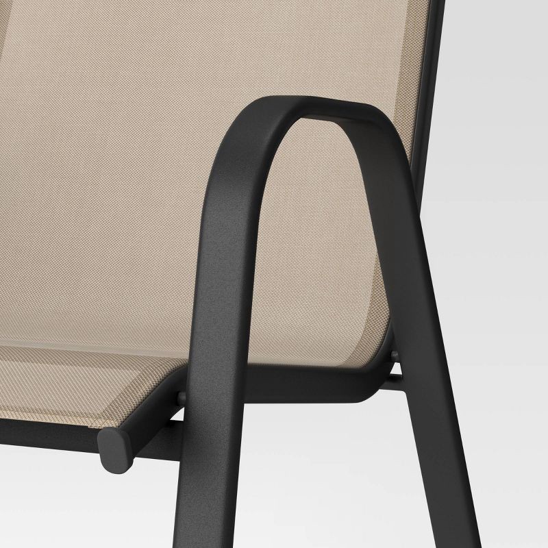 slide 4 of 7, Sling Outdoor Patio Dining Chairs Stacking Chairs Brown - Room Essentials™, 1 ct