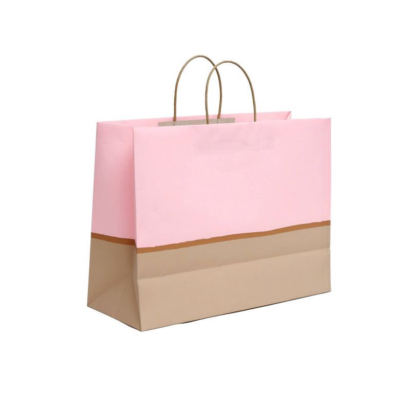 slide 3 of 3, XL Vogue Gift Bag with Gold Foil List Pink - Spritz, 1 ct