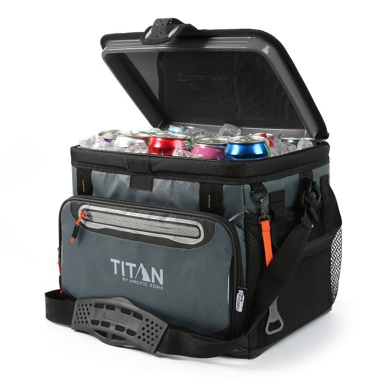 slide 3 of 15, Titan by Arctic Zone Deep Freeze Zipperless Hardbody 20qt Cooler - Sharkskin Gray, 20 qt