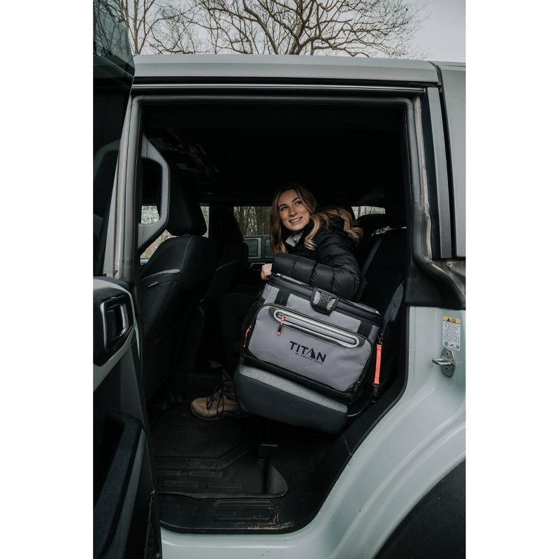 slide 12 of 18, Titan by Arctic Zone Deep Freeze Zipperless Hardbody 20qt Cooler - Sharkskin Gray, 20 qt