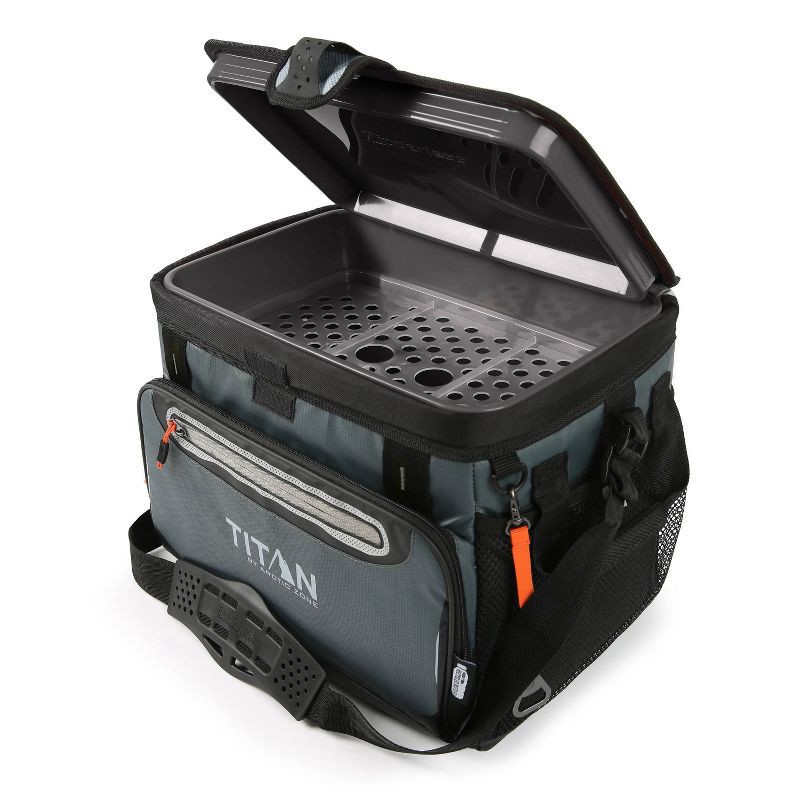 slide 7 of 18, Titan by Arctic Zone Deep Freeze Zipperless Hardbody 20qt Cooler - Sharkskin Gray, 20 qt