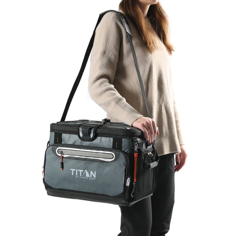 slide 9 of 18, Titan by Arctic Zone Deep Freeze Zipperless Hardbody 20qt Cooler - Sharkskin Gray, 20 qt