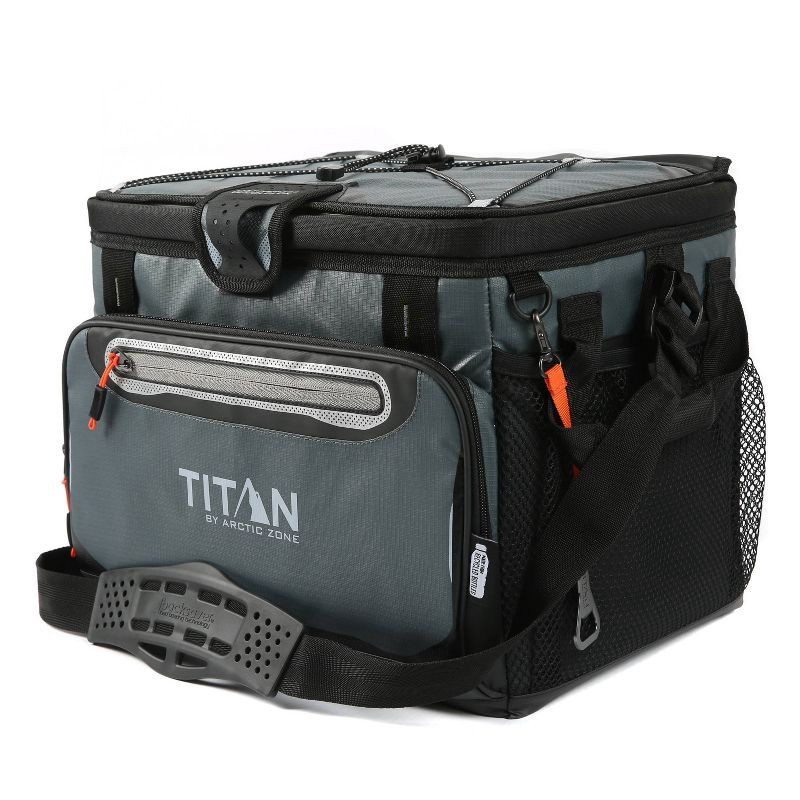 slide 1 of 15, Titan by Arctic Zone Deep Freeze Zipperless Hardbody 20qt Cooler - Sharkskin Gray, 20 qt