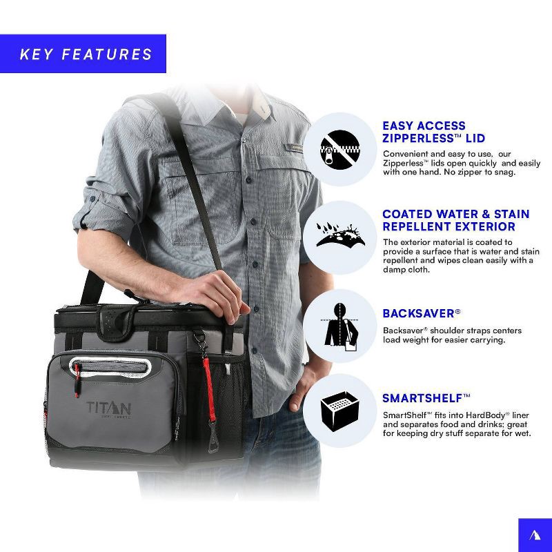 slide 16 of 20, Titan by Arctic Zone Deep Freeze 16qt Zipperless Hardbody Cooler - Jungle Hunt, 16 qt