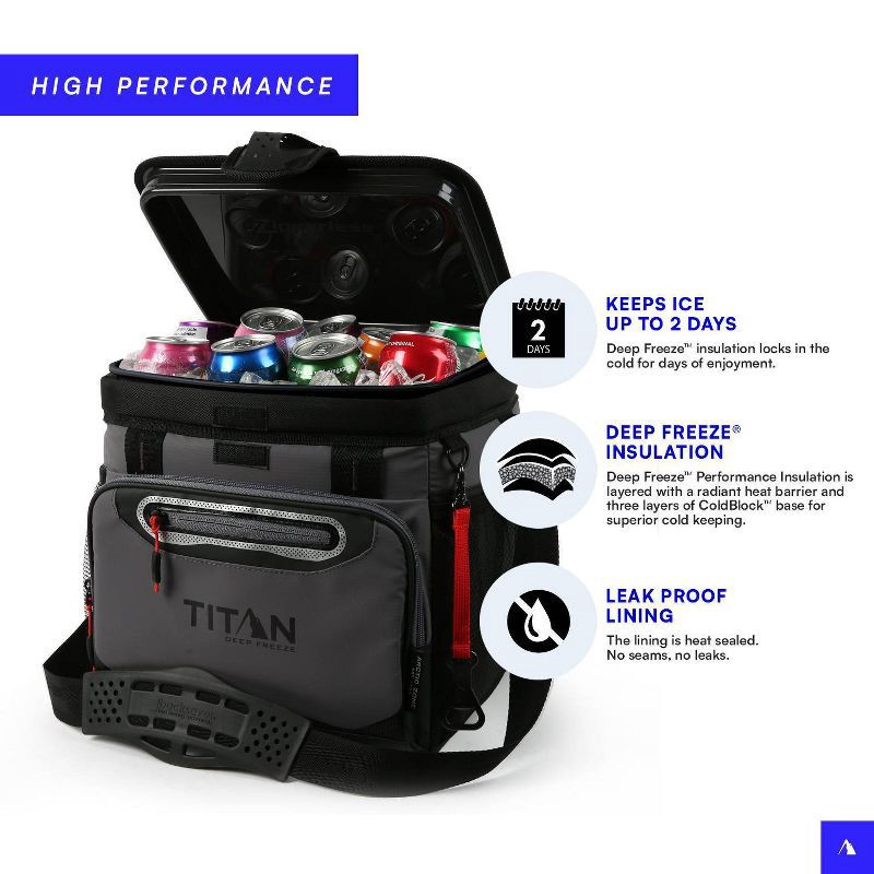 slide 17 of 20, Titan by Arctic Zone Deep Freeze 16qt Zipperless Hardbody Cooler - Jungle Hunt, 16 qt